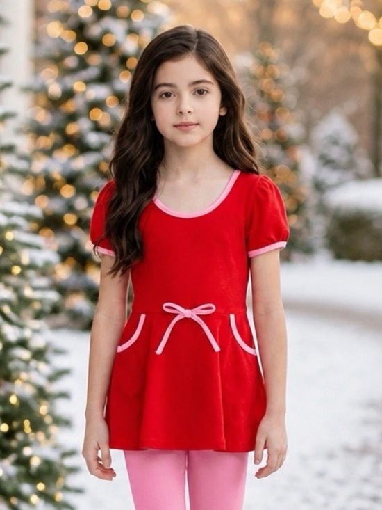 Eleanor Rose Other - Eleanor Rose Red & Pink Bow Girls Top shirt Size : 4-5 red EUC